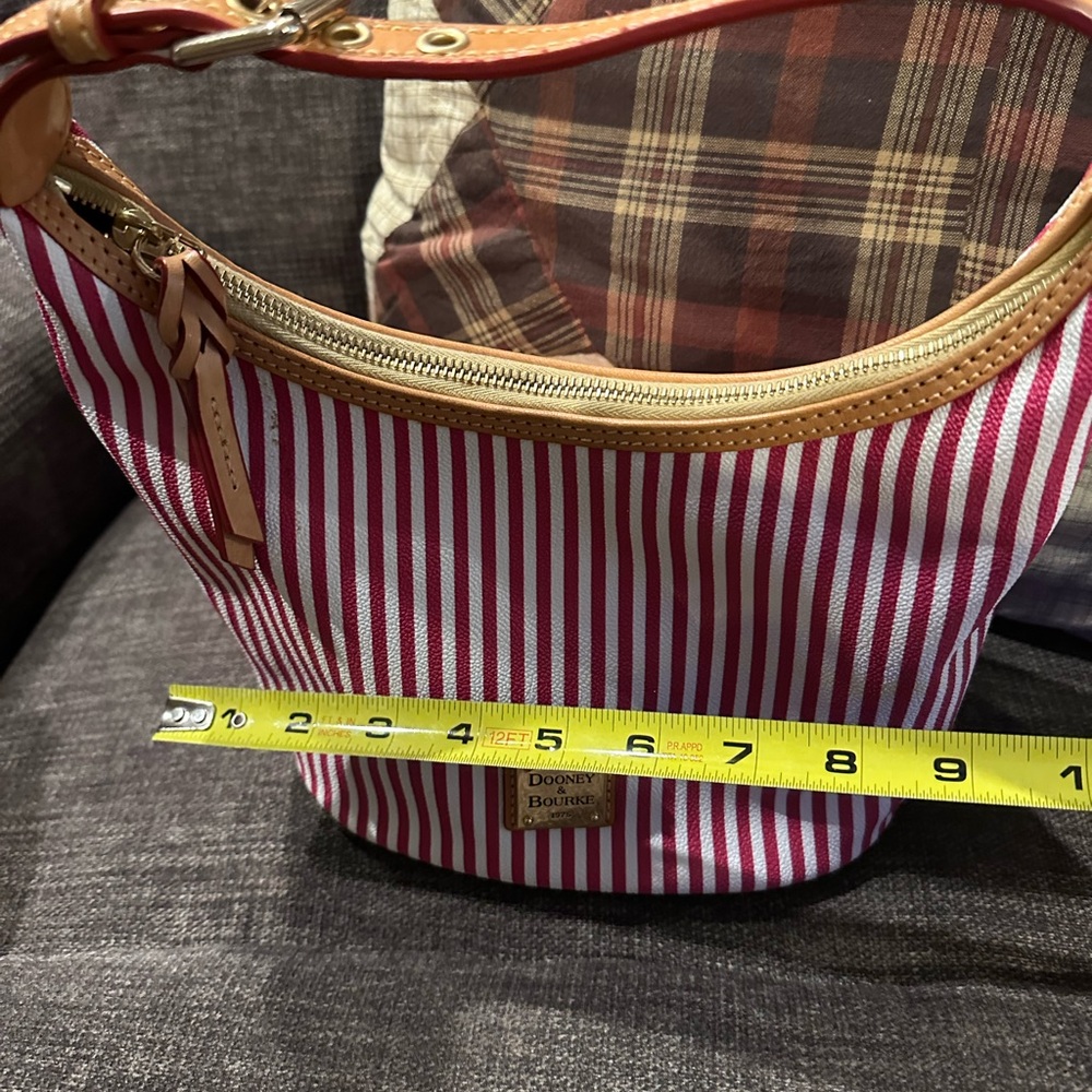 Dooney & Bourke Red and White Striped Shoulder Bag - Picture 4 of 6